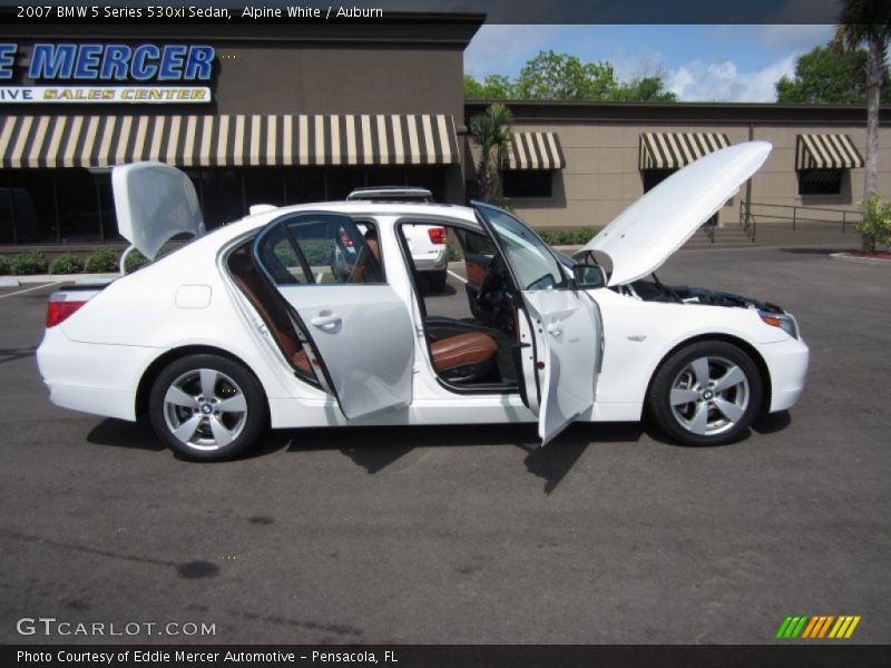 Alpine White / Auburn 2007 BMW 5 Series 530xi Sedan