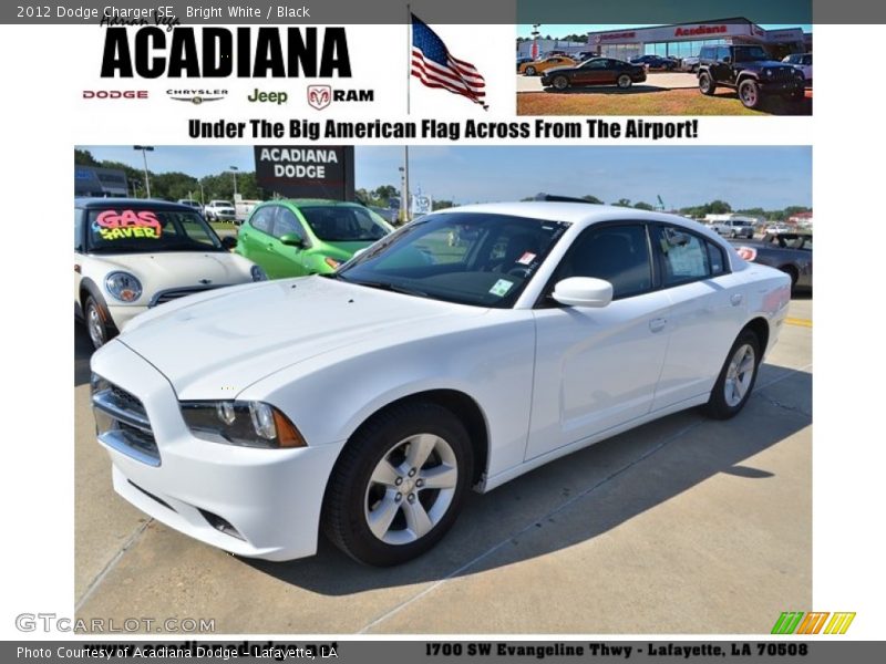 Bright White / Black 2012 Dodge Charger SE