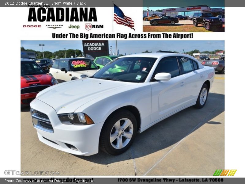 Bright White / Black 2012 Dodge Charger SE