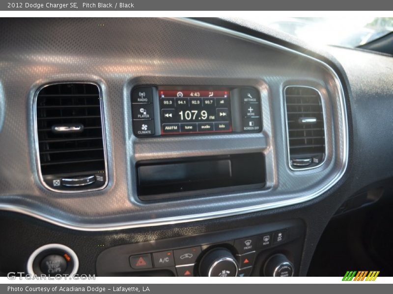 Pitch Black / Black 2012 Dodge Charger SE