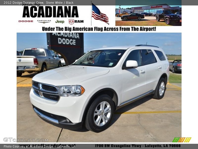 Stone White / Black 2012 Dodge Durango Crew