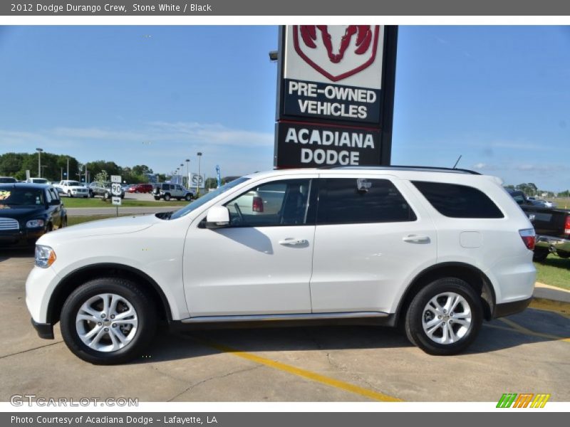 Stone White / Black 2012 Dodge Durango Crew