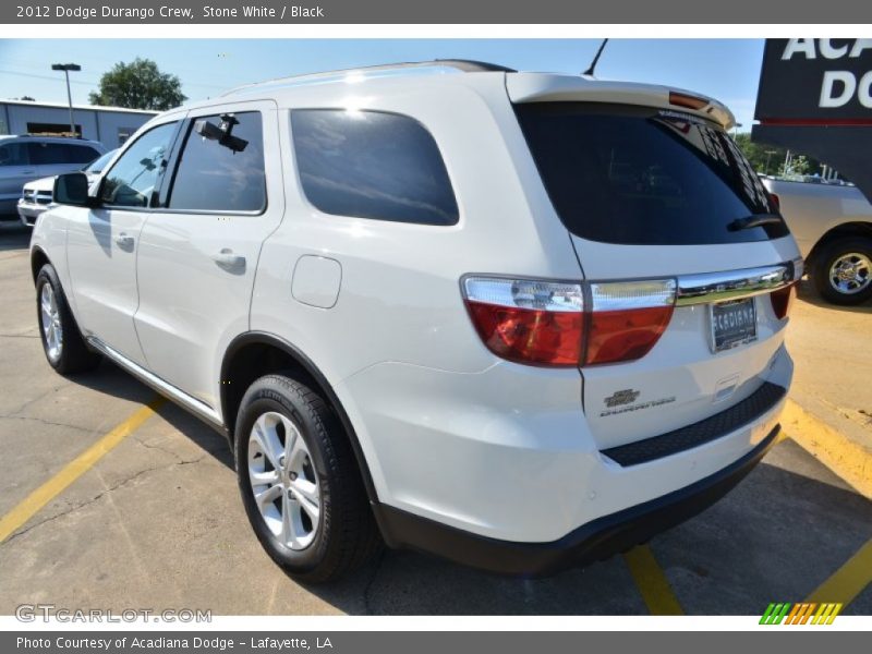 Stone White / Black 2012 Dodge Durango Crew