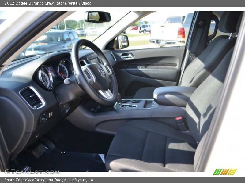 Stone White / Black 2012 Dodge Durango Crew