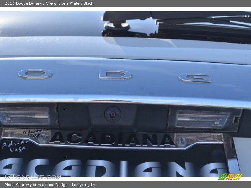 Stone White / Black 2012 Dodge Durango Crew