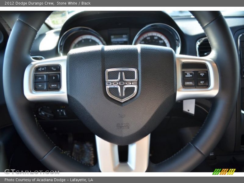 Stone White / Black 2012 Dodge Durango Crew