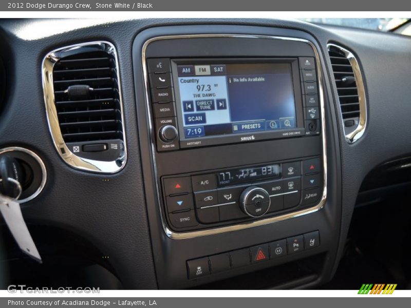 Stone White / Black 2012 Dodge Durango Crew