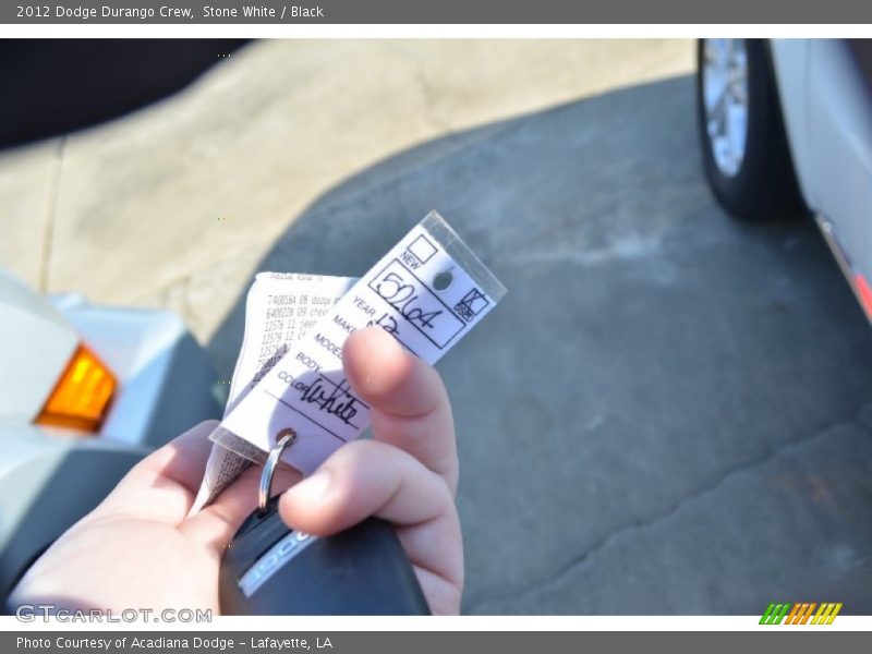 Stone White / Black 2012 Dodge Durango Crew