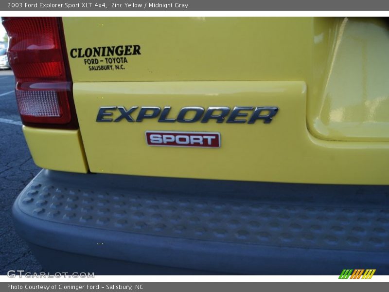 Zinc Yellow / Midnight Gray 2003 Ford Explorer Sport XLT 4x4