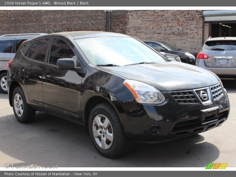 Wicked Black / Black 2009 Nissan Rogue S AWD