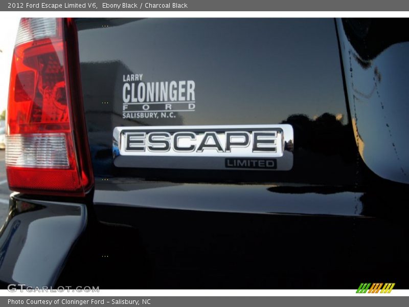 Ebony Black / Charcoal Black 2012 Ford Escape Limited V6