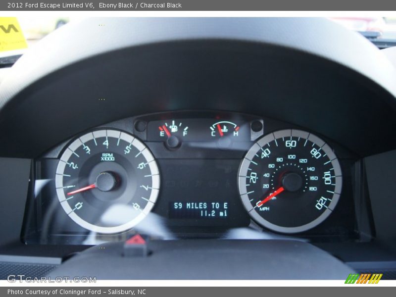 Ebony Black / Charcoal Black 2012 Ford Escape Limited V6
