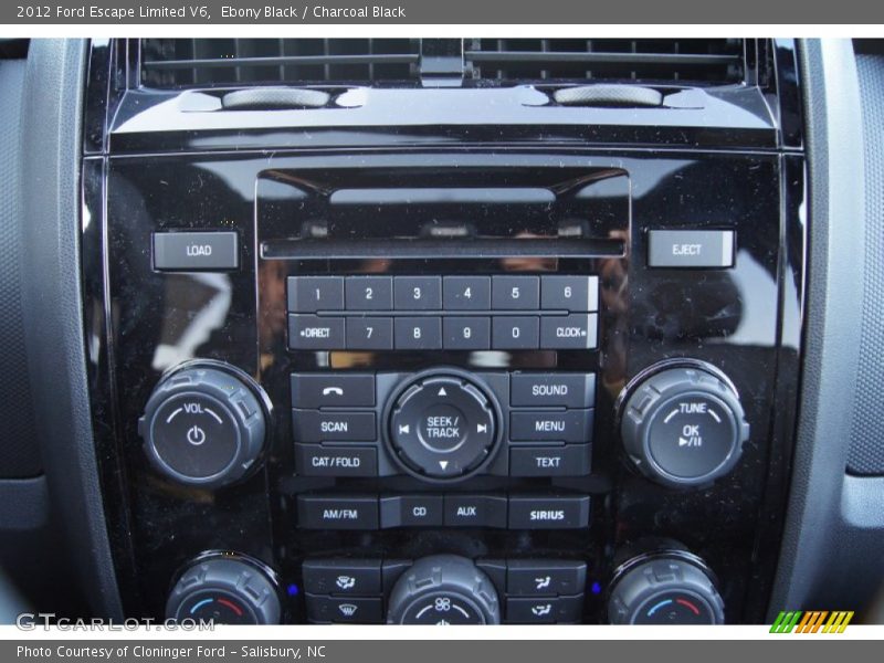 Ebony Black / Charcoal Black 2012 Ford Escape Limited V6
