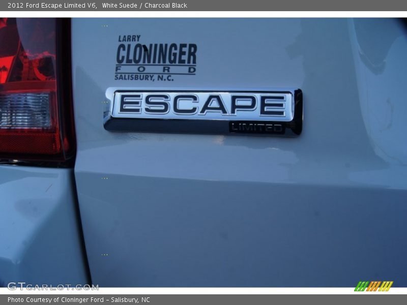 White Suede / Charcoal Black 2012 Ford Escape Limited V6