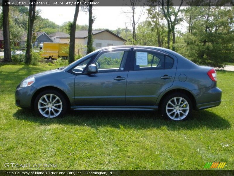 Azure Gray Metallic / Black 2009 Suzuki SX4 Sedan LE