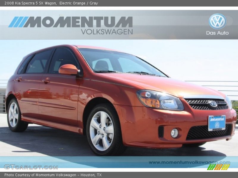 Electric Orange / Gray 2008 Kia Spectra 5 SX Wagon