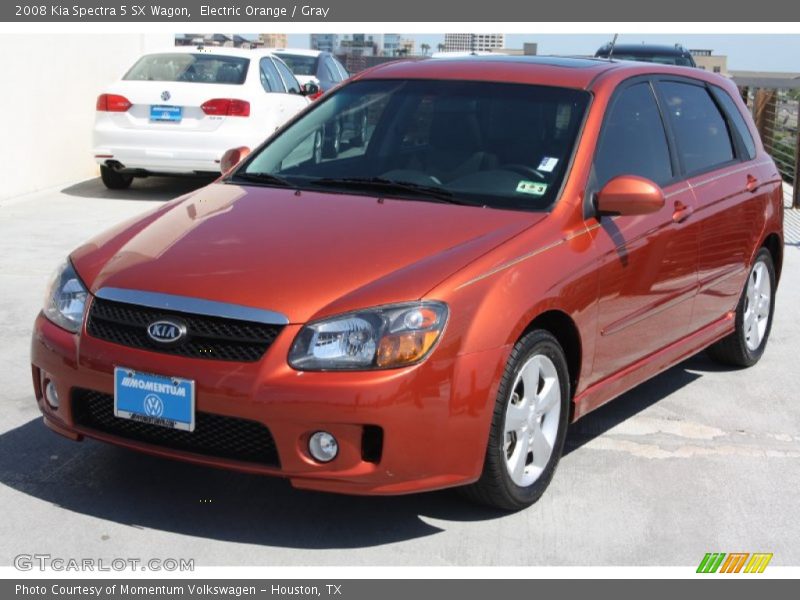 Electric Orange / Gray 2008 Kia Spectra 5 SX Wagon