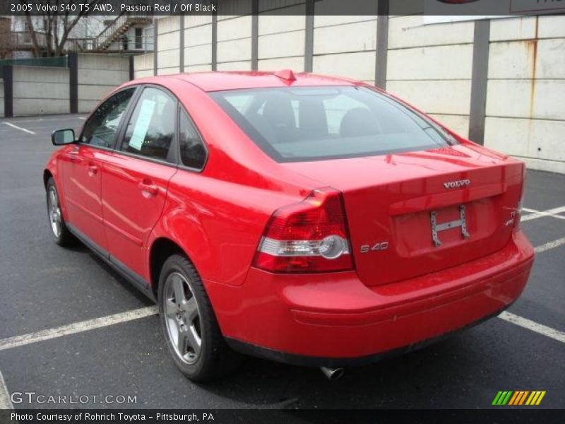 Passion Red / Off Black 2005 Volvo S40 T5 AWD