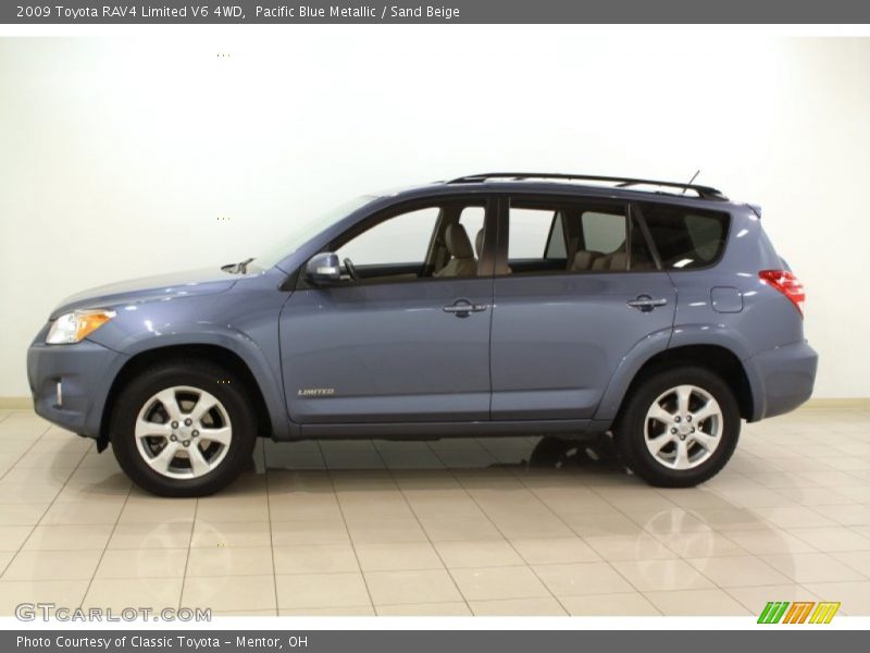 Pacific Blue Metallic / Sand Beige 2009 Toyota RAV4 Limited V6 4WD