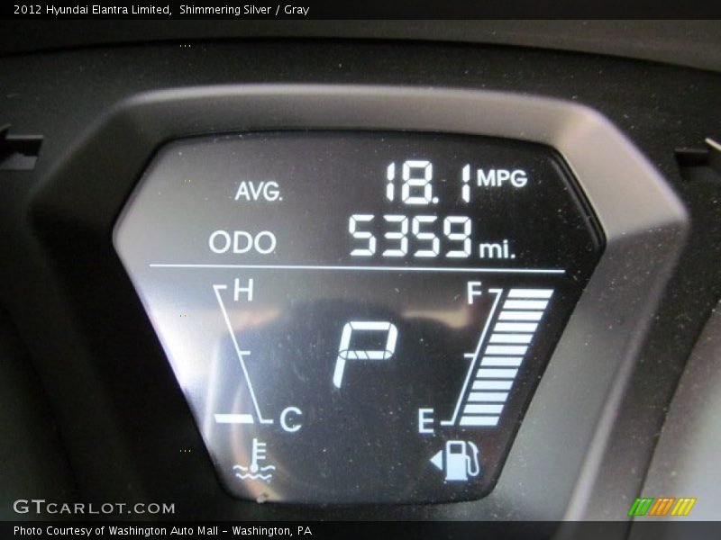 Shimmering Silver / Gray 2012 Hyundai Elantra Limited