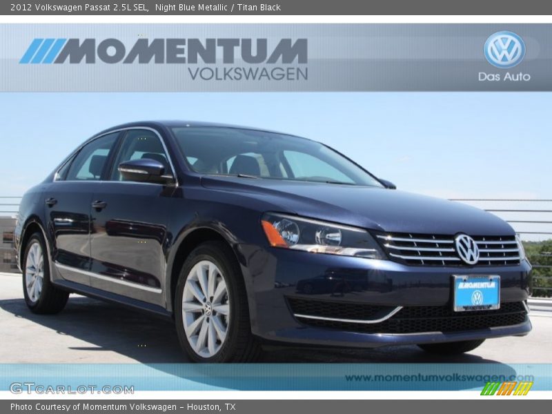 Night Blue Metallic / Titan Black 2012 Volkswagen Passat 2.5L SEL