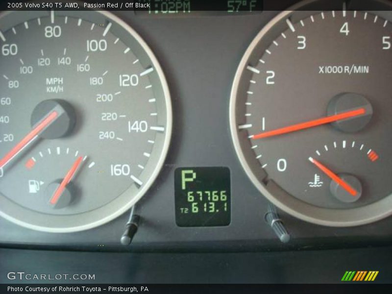 Passion Red / Off Black 2005 Volvo S40 T5 AWD