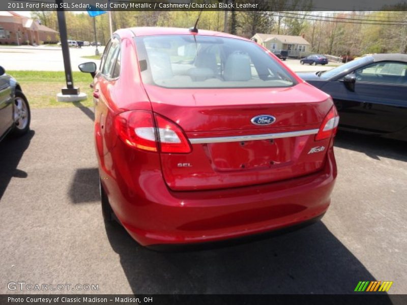 Red Candy Metallic / Cashmere/Charcoal Black Leather 2011 Ford Fiesta SEL Sedan