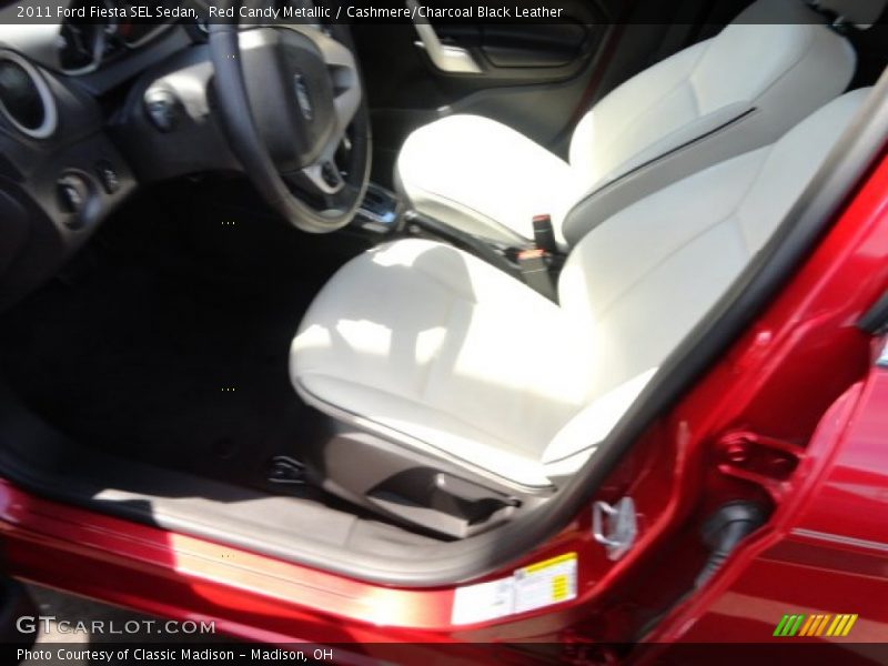 Red Candy Metallic / Cashmere/Charcoal Black Leather 2011 Ford Fiesta SEL Sedan