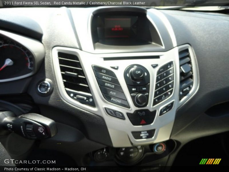 Red Candy Metallic / Cashmere/Charcoal Black Leather 2011 Ford Fiesta SEL Sedan