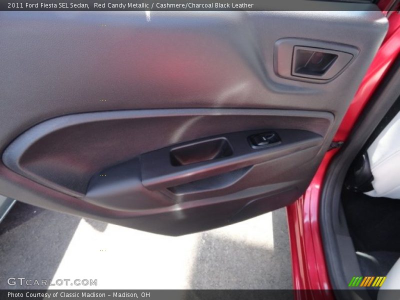 Red Candy Metallic / Cashmere/Charcoal Black Leather 2011 Ford Fiesta SEL Sedan