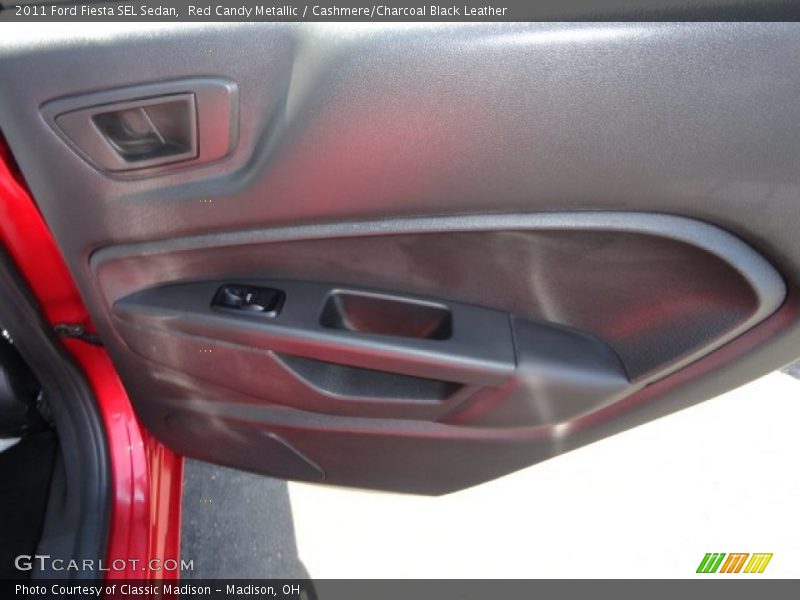Red Candy Metallic / Cashmere/Charcoal Black Leather 2011 Ford Fiesta SEL Sedan