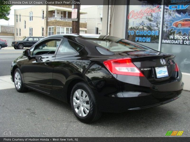Crystal Black Pearl / Gray 2012 Honda Civic LX Coupe