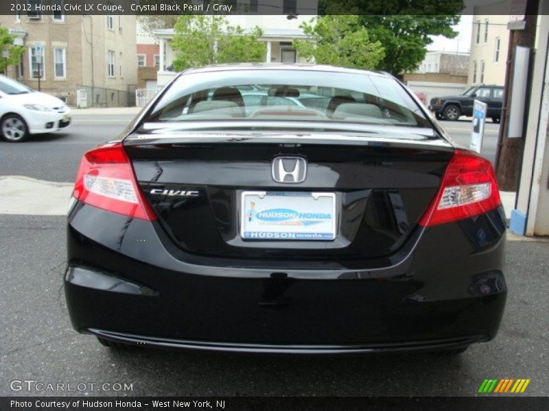 Crystal Black Pearl / Gray 2012 Honda Civic LX Coupe