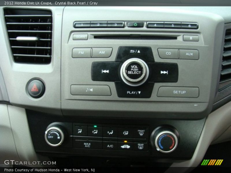 Crystal Black Pearl / Gray 2012 Honda Civic LX Coupe