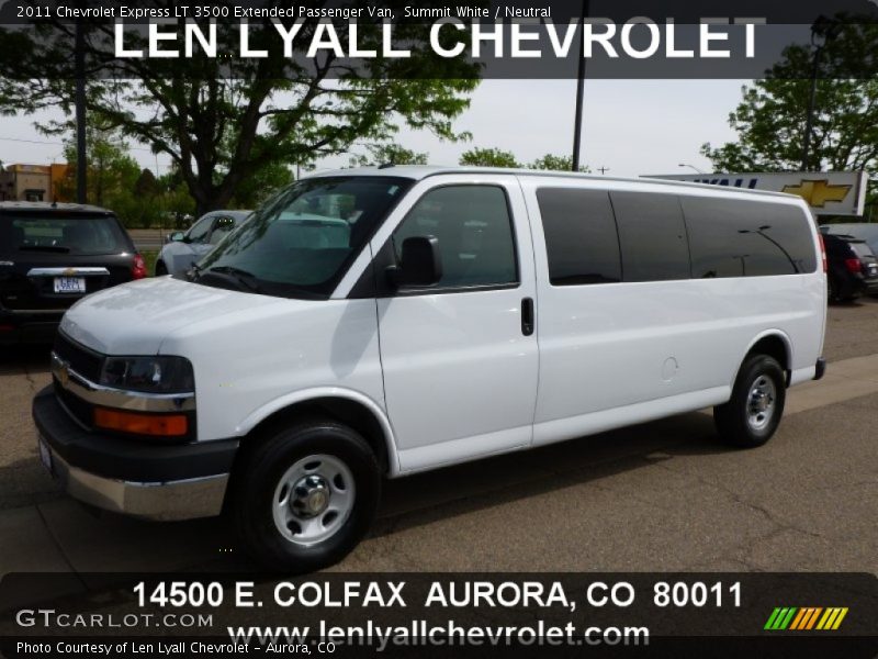 Summit White / Neutral 2011 Chevrolet Express LT 3500 Extended Passenger Van