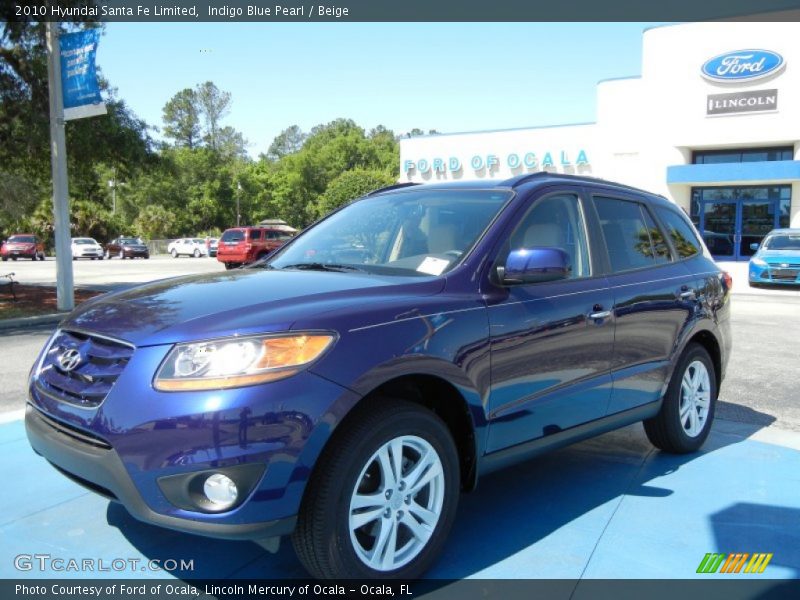 Indigo Blue Pearl / Beige 2010 Hyundai Santa Fe Limited
