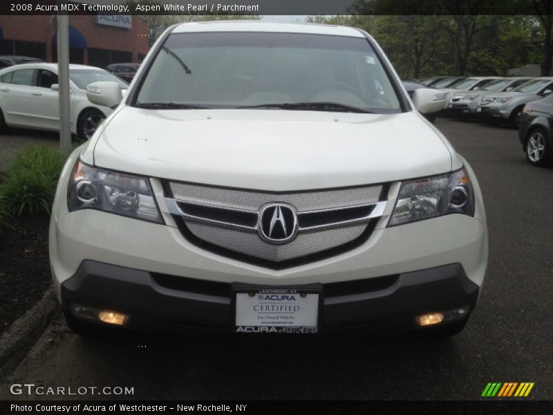 Aspen White Pearl / Parchment 2008 Acura MDX Technology