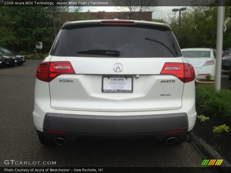 Aspen White Pearl / Parchment 2008 Acura MDX Technology