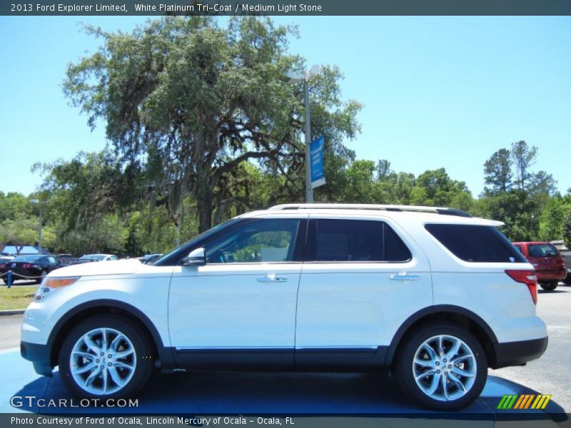 White Platinum Tri-Coat / Medium Light Stone 2013 Ford Explorer Limited