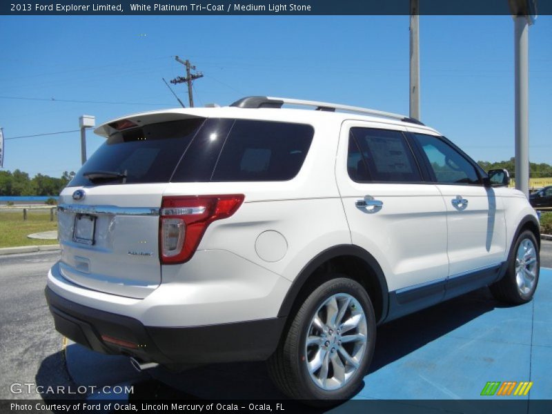 White Platinum Tri-Coat / Medium Light Stone 2013 Ford Explorer Limited