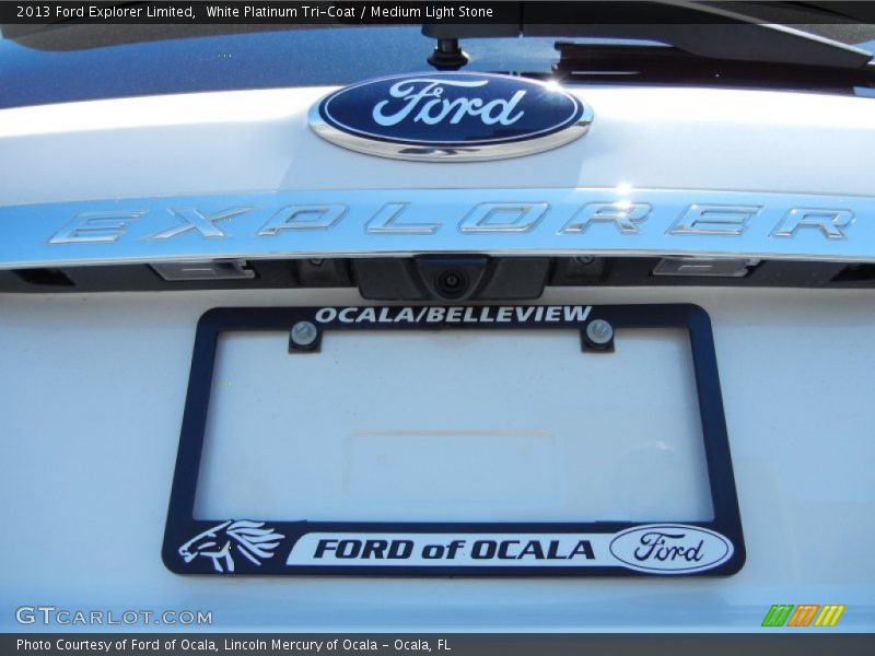White Platinum Tri-Coat / Medium Light Stone 2013 Ford Explorer Limited