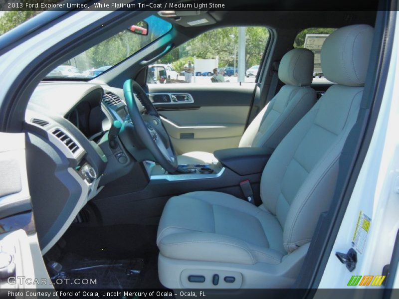 White Platinum Tri-Coat / Medium Light Stone 2013 Ford Explorer Limited