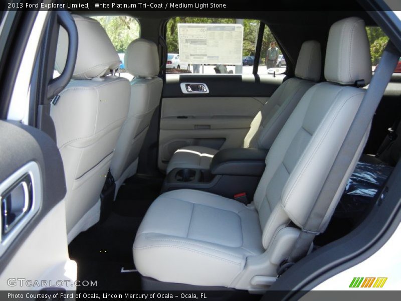 White Platinum Tri-Coat / Medium Light Stone 2013 Ford Explorer Limited