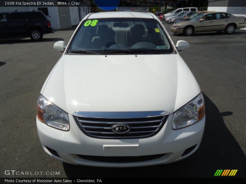 White / Gray 2008 Kia Spectra EX Sedan