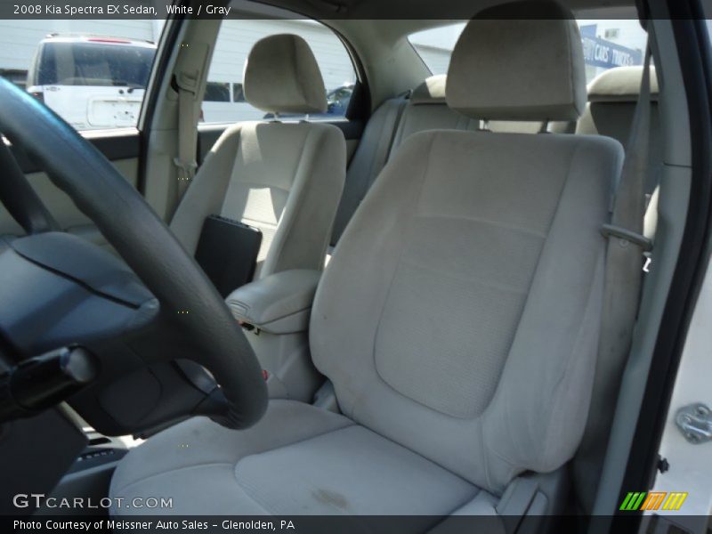 White / Gray 2008 Kia Spectra EX Sedan