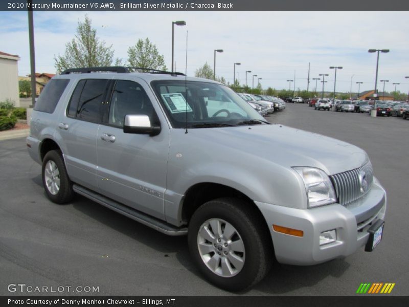 Brilliant Silver Metallic / Charcoal Black 2010 Mercury Mountaineer V6 AWD