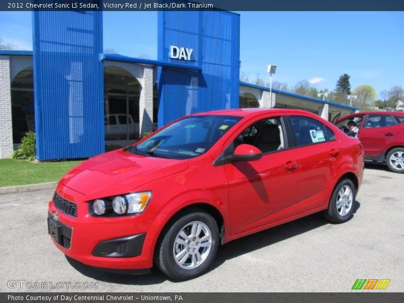 Victory Red / Jet Black/Dark Titanium 2012 Chevrolet Sonic LS Sedan