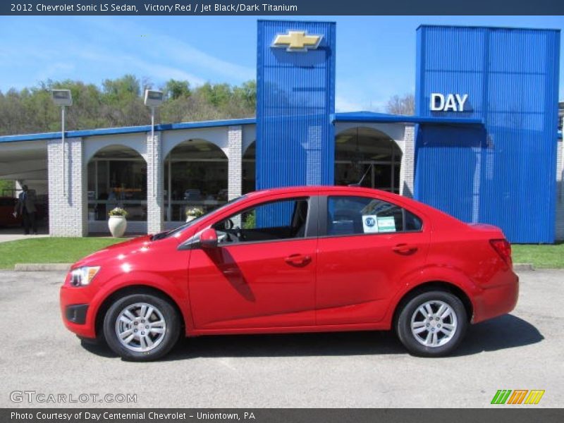 Victory Red / Jet Black/Dark Titanium 2012 Chevrolet Sonic LS Sedan