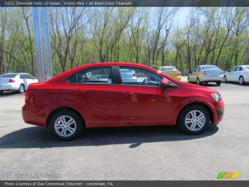 Victory Red / Jet Black/Dark Titanium 2012 Chevrolet Sonic LS Sedan