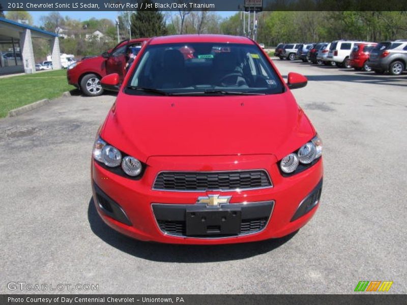 Victory Red / Jet Black/Dark Titanium 2012 Chevrolet Sonic LS Sedan